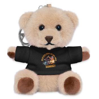 Wo die Kufen singen und die Fans jubeln -Eishockey - Teddy Schlüsselanhänger - Schwarz - Vorne