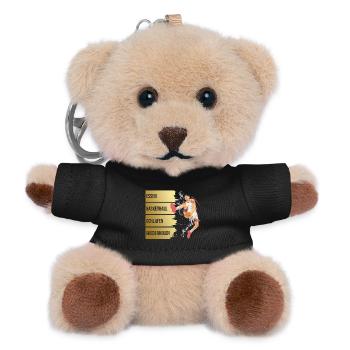 Essen - Basketball - Schlafen - Wiederholen - Teddy Schlüsselanhänger - Schwarz - Vorne