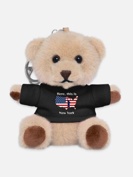 USA Flag and Statue of Liberty - Teddy Keyring - black