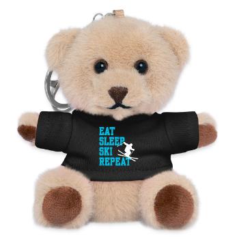 Schifahren Statement Schispringen Wintersport Kalt - Teddy Schlüsselanhänger - Schwarz - Vorne