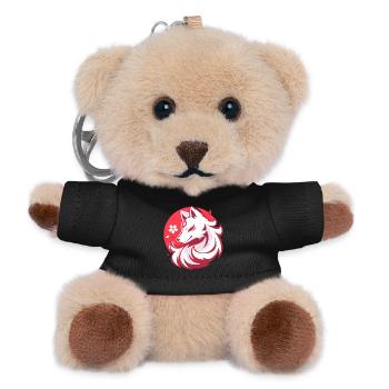 Asian Style White Fox - Teddy Keyring - black - Front
