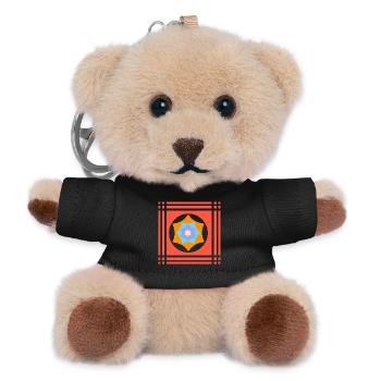 Farbenspiele mit Stern - Teddy Schlüsselanhänger - Schwarz - Vorne