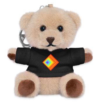 Geometrische Farbenspiele und Muster - Teddy Schlüsselanhänger - Schwarz - Vorne