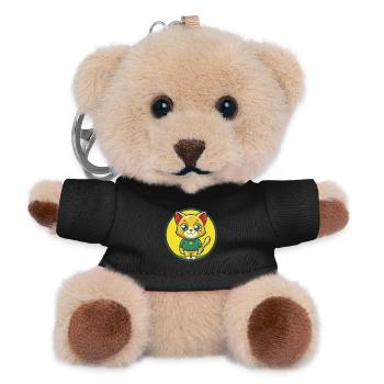 Katze Niedlich Kawaii Cartoon Clipart Haustier Tier - Teddy Schlüsselanhänger - Schwarz - Vorne