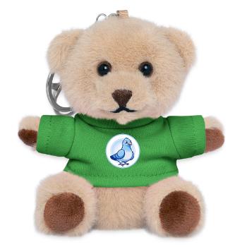 Taube Blau Kawaii Cartoon Charakter Clipart Haustier - Teddy Schlüsselanhänger - Grün - Vorne