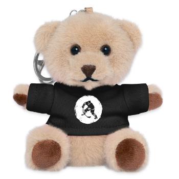 Eishockeyspieler Zeichnung - Teddy Schlüsselanhänger - Schwarz - Vorne