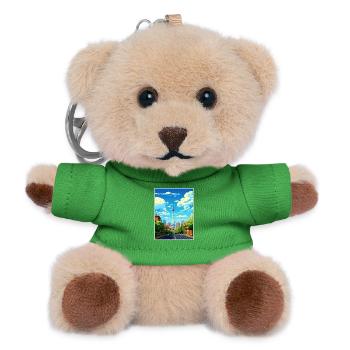 Johannesburg South Africa Travel Poster Souvenir - Teddy Keyring - green - Front