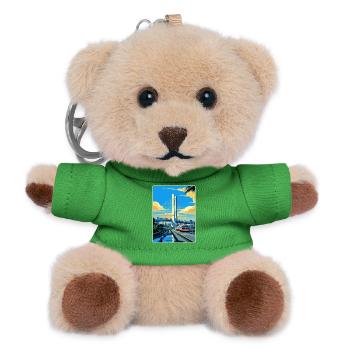 Sao Paulo Brazil Travel Poster Souvenir Paint WPA - Teddy Keyring - green - Front