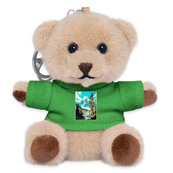 Bridger Teton Nationalpark Reiseposter Souvenir - Teddy Schlüsselanhänger - Grün - Vorne