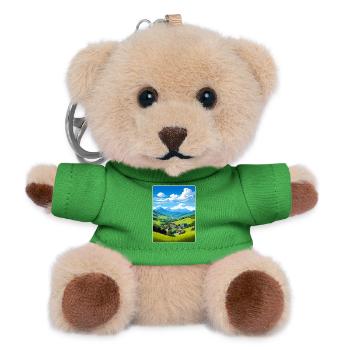 La Savoie France Travel Poster Souvenir Paint WPA - Teddy Keyring - green - Front