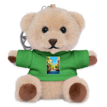 Parma Italy Travel Poster Souvenir Postcard Paint - Teddy Keyring - green - Front