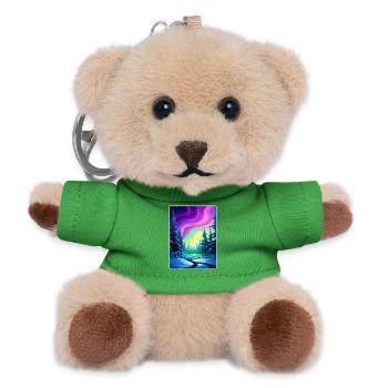 Nordlichter Aurora Borealis Island Reisen WPA - Teddy Schlüsselanhänger - Grün - Vorne