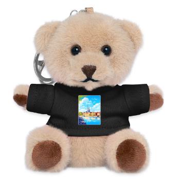 Nantes Frankreich Reise Poster Souvenir Malerei WPA - Teddy Schlüsselanhänger - Schwarz - Vorne