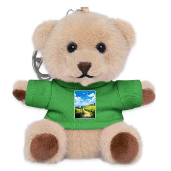 Lamorna Cornwall England Travel Poster Souvenir - Teddy Keyring - green - Front