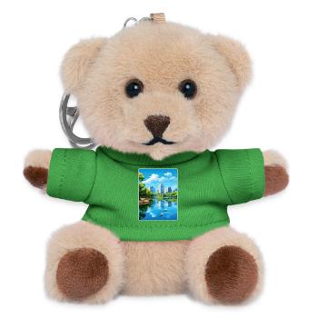 Orlando Beach Florida City Travel Poster Souvenir - Teddy Keyring - green - Front