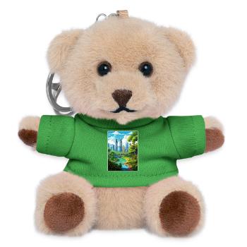 Kuala Lumpur Malaysia Travel Poster Souvenir WPA - Teddy Keyring - green - Front