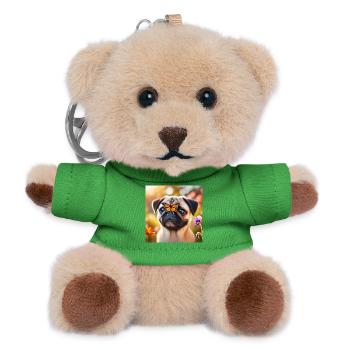 Chien intelligent avec papillon - Porte-clés ourson - vert - Devant