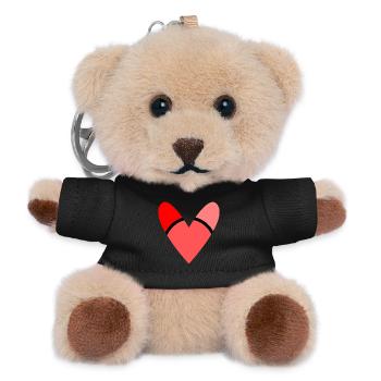 HERZ. HERZ. VALENTINSTAG. LIEBE. LIEBE. PAAR. - Teddy Schlüsselanhänger - Schwarz - Vorne