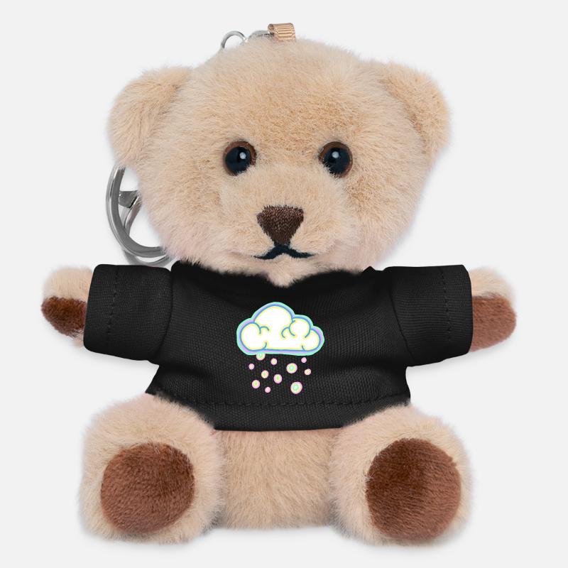 Pastel cloud and snow - Teddy Keyring - black