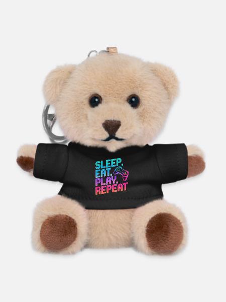 Sleep Eat Play Repeat - Teddy Keyring - black