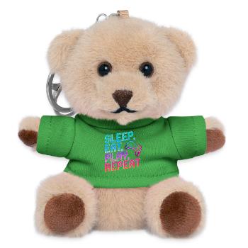 Schlaf Essen Abspielen Wiederholen - Teddy Schlüsselanhänger - Grün - Vorne