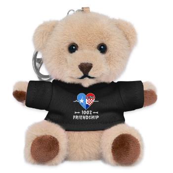 Somalia and Croatia 100% friendship - Teddy Keyring - black - Front