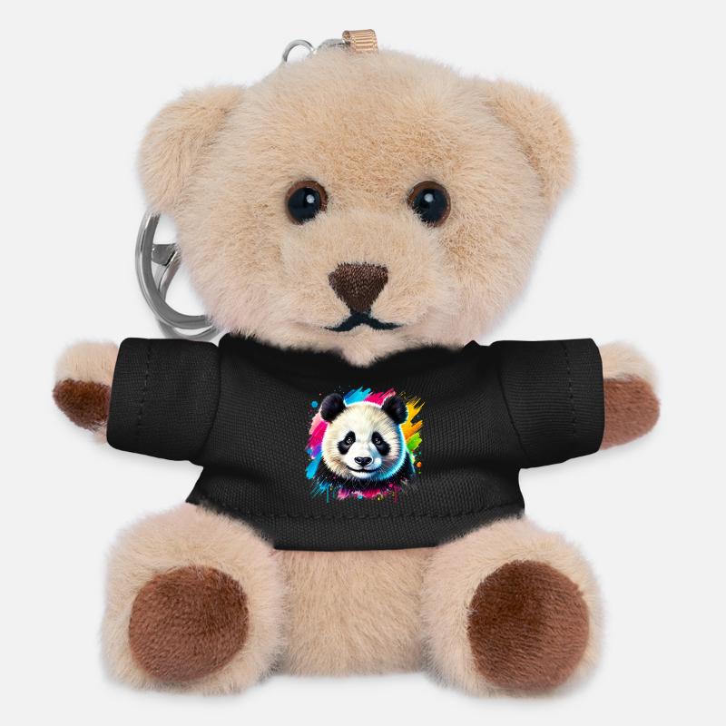 Panda - Teddy Schlüsselanhänger - Schwarz