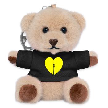 Dortmund mit Herz, Florianturm und Herz Design - Teddy Schlüsselanhänger - Schwarz - Vorne