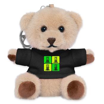 Retro Gaming Machines 80s - Teddy Keyring - black - Front