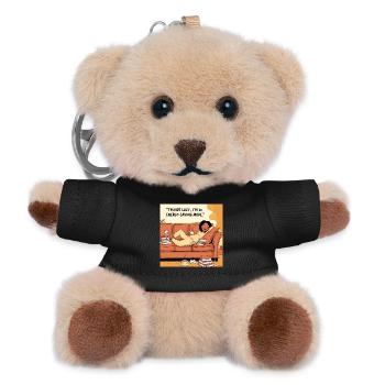 I´m not lazy i am in energy saving mode - Teddy Schlüsselanhänger - Schwarz - Vorne