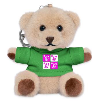 Conception de pom-pom girl - Porte-clés ourson - vert - Devant