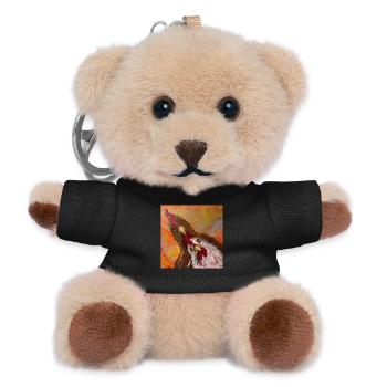 Hahn und Huhn - Teddy Schlüsselanhänger - Schwarz - Vorne