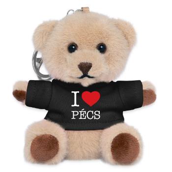 I LOVE PECS - Teddy Schlüsselanhänger - Schwarz - Vorne
