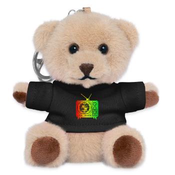 Retro TV – Oldschool Vibes - Teddy Keyring - black - Front