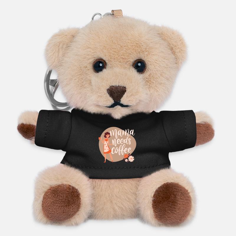 Mama needs coffee - Teddy Schlüsselanhänger - Schwarz