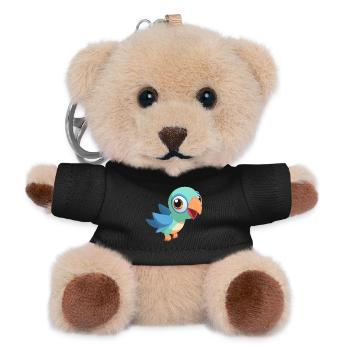 Bébé perroquet coloré en plein vol (v02) - Porte-clés ourson - noir - Devant