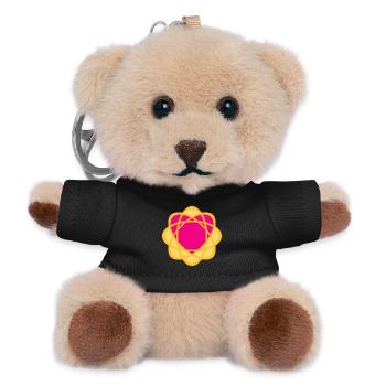 Heart Mandala Yoga Wedding Love Symbol Yellow Pink - Teddy Keyring - black - Front