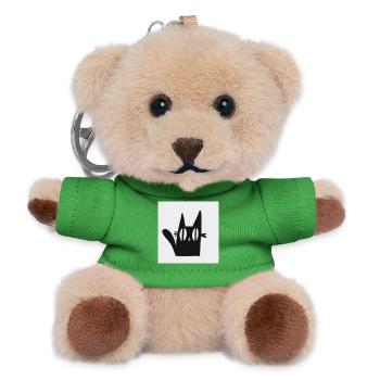 Mimi le chat noir - Porte-clés ourson - vert - Devant