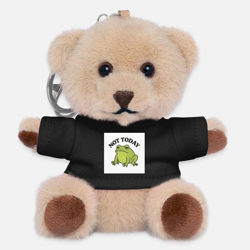 Drôle de grenouille avec texte de déclaration - Porte-clés ourson - noir