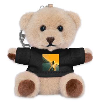 Kette rechts – Probleme links liegen lassen - Teddy Schlüsselanhänger - Schwarz - Vorne