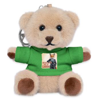 Deadlines Are My Cardio Office Fox - Teddy Keyring - green - Front