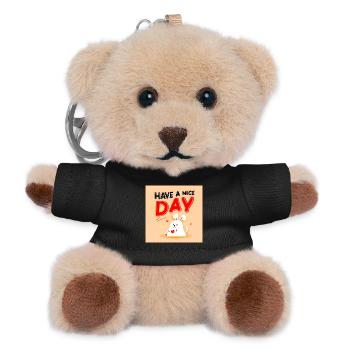 Cute bunny design with positive message - Teddy Keyring - black - Front