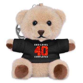 40th Wedding Anniversary - Teddy Keyring - black - Front