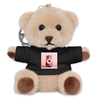 Cute mouse with colorful donut - Teddy Keyring - black - Front