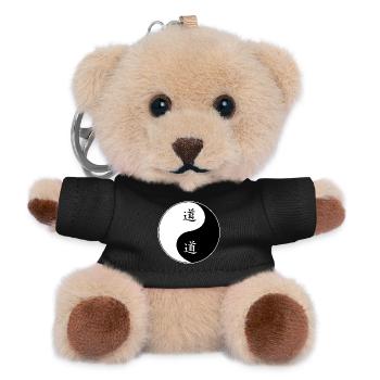 Yin Yang Symbol with Chinese Characters - Teddy Keyring - black - Front