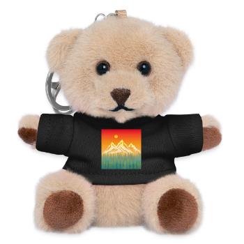 Mountain Nature Sunset - Teddy Keyring - black - Front