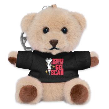Sonographer Scrubs Lights Off Gel Scan Ultrasound - Teddy Schlüsselanhänger - Schwarz - Vorne