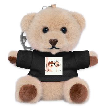 Croquis humoristique pour enfants avec breloque licorne - Porte-clés ourson - noir - Devant