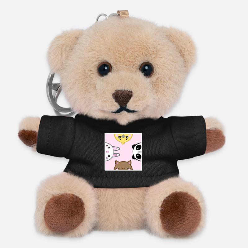 cute animals - Teddy Schlüsselanhänger - Schwarz