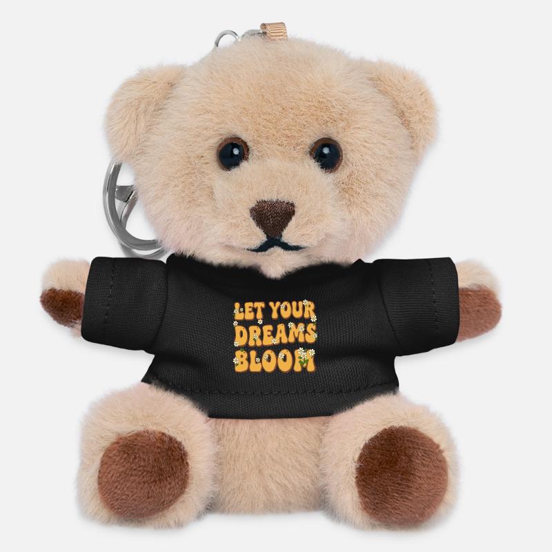 Let Your Dreams Bloom – Vintage Style - Teddy Keyring - black